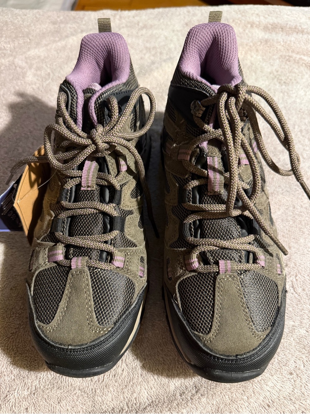 Hi-Tec Olive Green and Lavender Women's Trail Sneakers